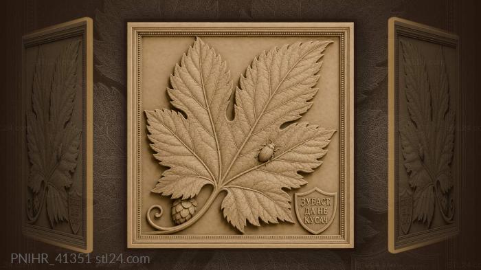 Hop leaf with beetle detail 3d STL model