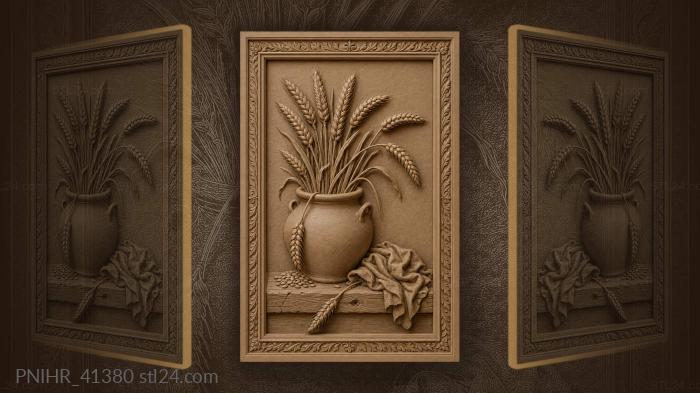 Wheat from overflowing clay pot 3d STL model