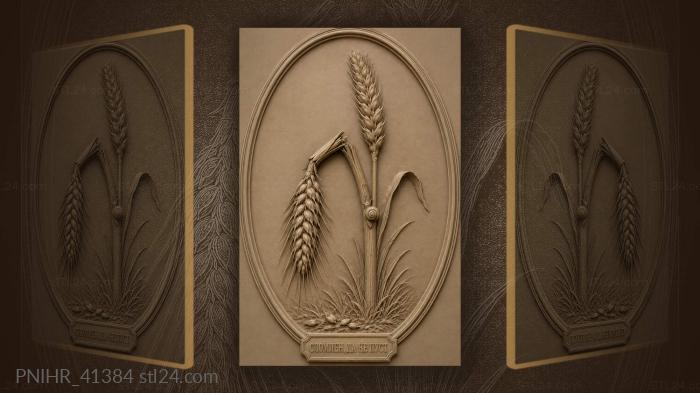 Single wheat stalk reaching upwards 3d STL model