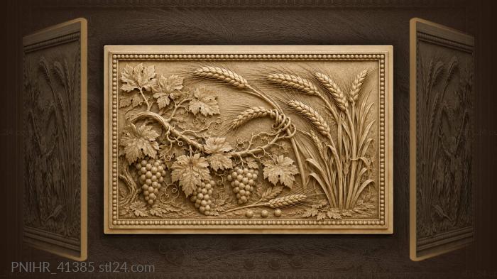 Grape tendril curling around a wheat stalk 3d STL model