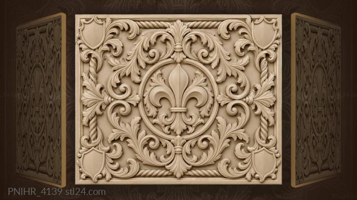 Acanthus leaves rope shield emblem 3d STL model