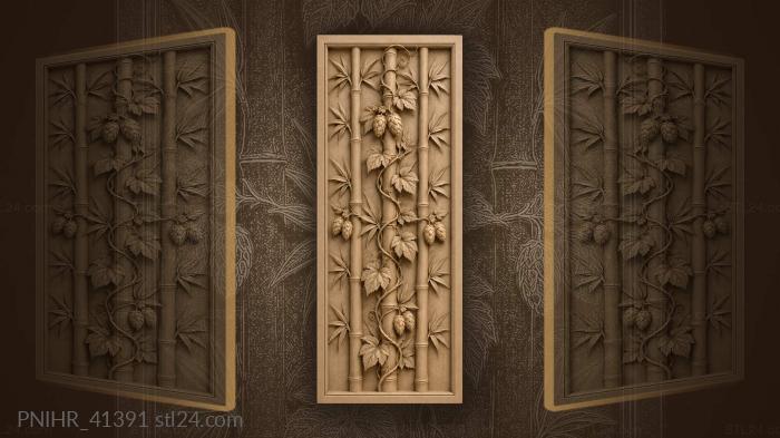 Hop twines upward and joins three canes 3d STL model