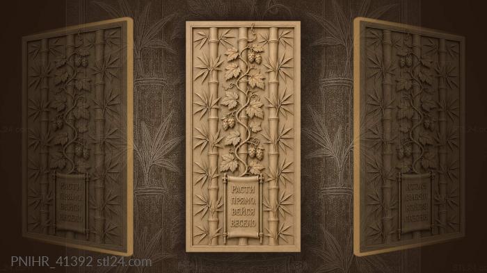 Hop tendril climbs beyond three bamboo stems 3d STL model