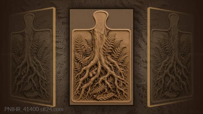 Roots ferns and hidden acorns 3d STL model