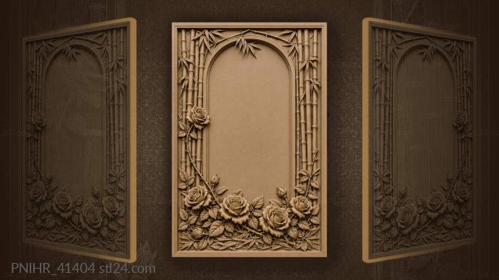 Rose climbs the stems from fallen leaves 3d STL model