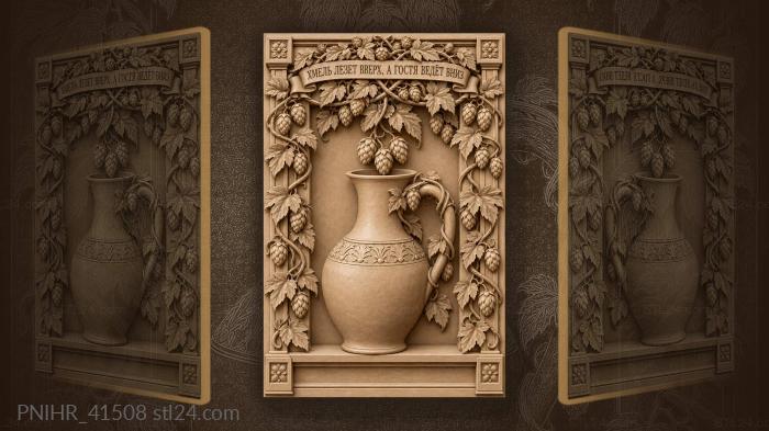 Hop vines lower cones into the jug 3d STL model