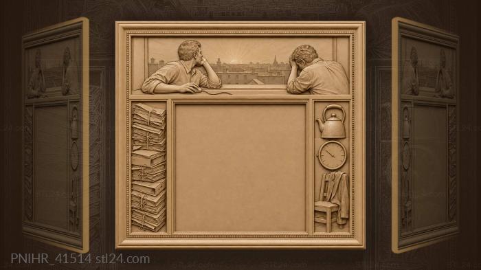 Coworkers greet dawn above finished folders 3d STL model