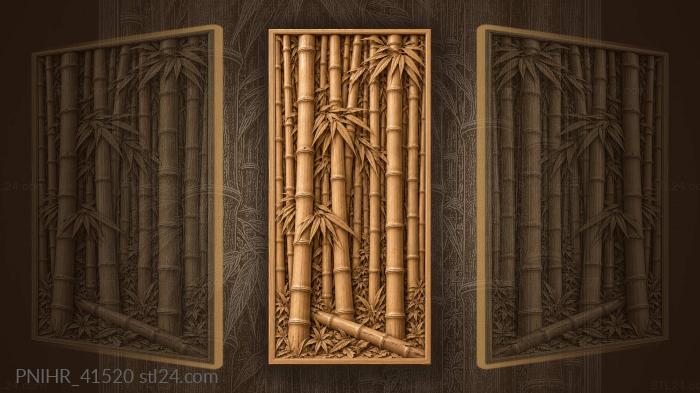Screen of bamboo culms with deep gaps 3d STL model