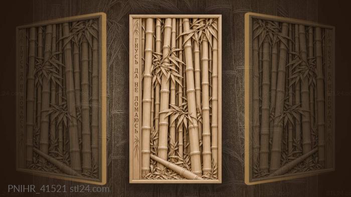 Bamboo bends among crowded stems 3d STL model
