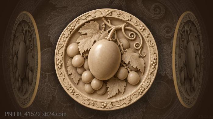 Ripe grape dwarfs the smaller cluster 3d STL model