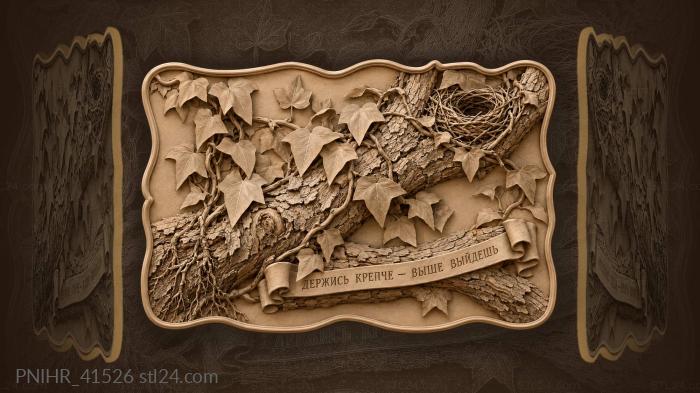 Stem clings across a battered bough 3d STL model
