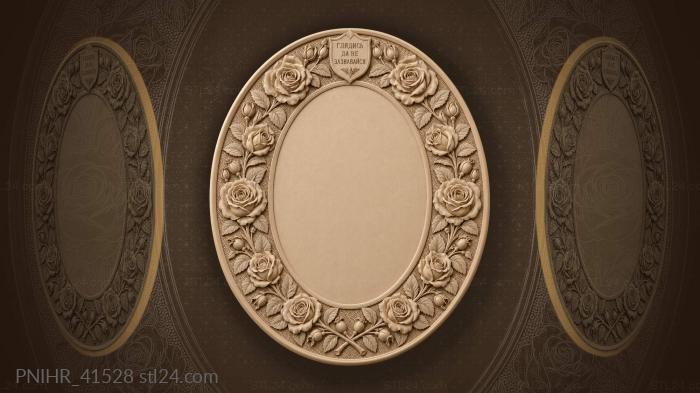 Wreathed roses caution the mirror against vanity 3d STL model