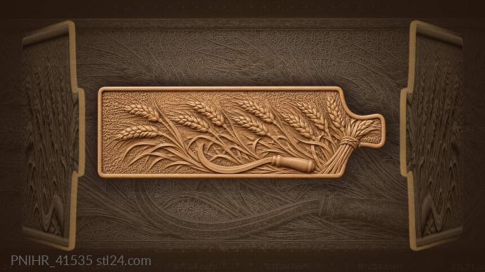 Golden wheat and harvest sickle 3d STL model
