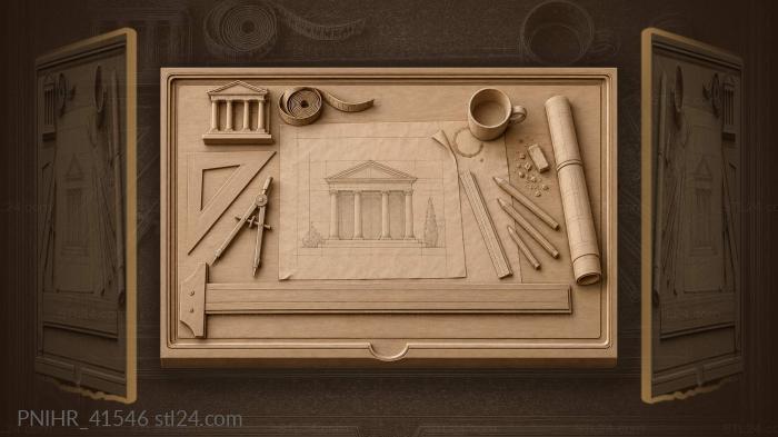 Architect leaves an elevation half drawn 3d STL model