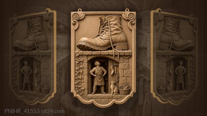 Cobblers boot and cellar shop sign 3d STL model