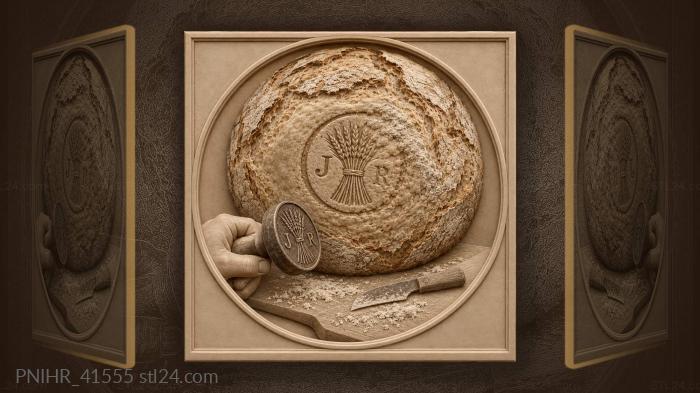 Fresh loaf baker’s mark and hand 3d STL model