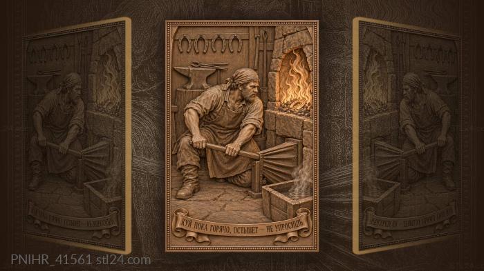 Fire flares as blacksmith works bellows 3d STL model