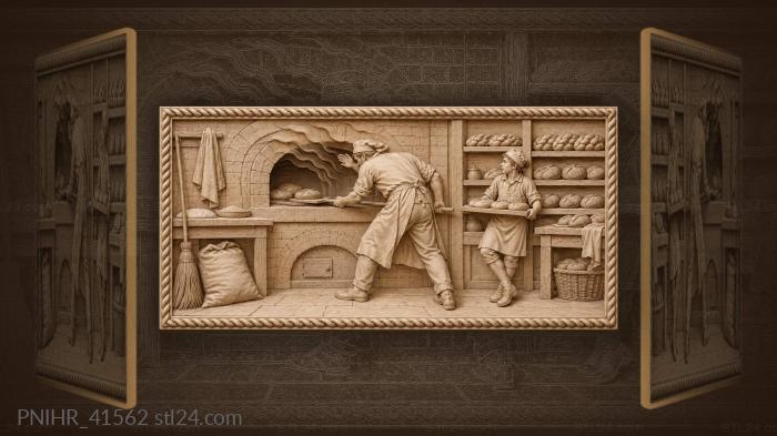 Baker in the fiery oven 3d STL model
