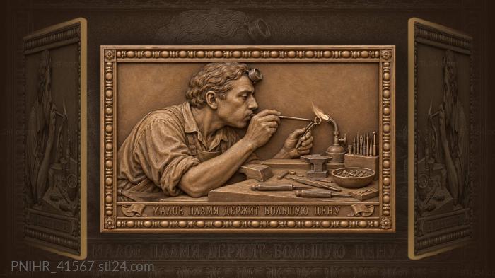 Blowing a flame onto a held ring 3d STL model