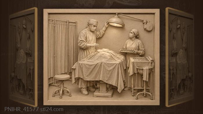Historic surgery under lamp light 3d STL model