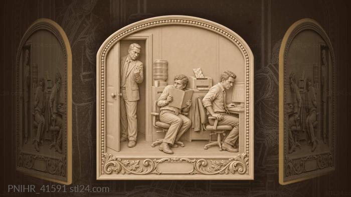 Director’s call reluctant employee office scene 3d STL model