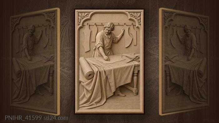 Cutter preparing cloth pattern templates 3d STL model