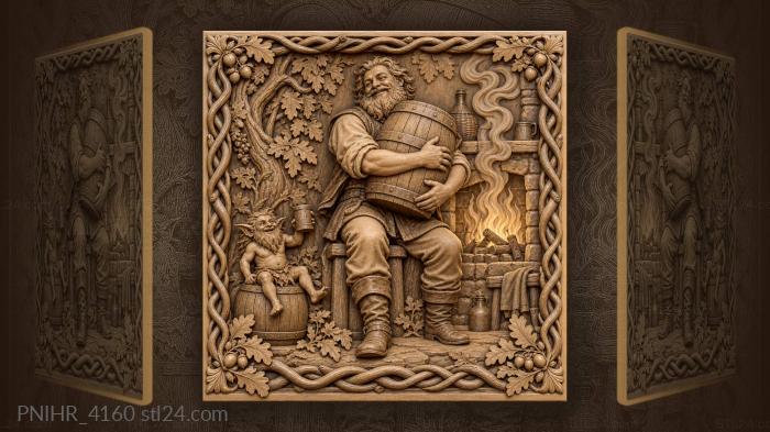 Barrel keeper with hearth flames 3d STL model