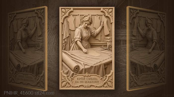 Tailor’s workshop templates cloth shears 3d STL model