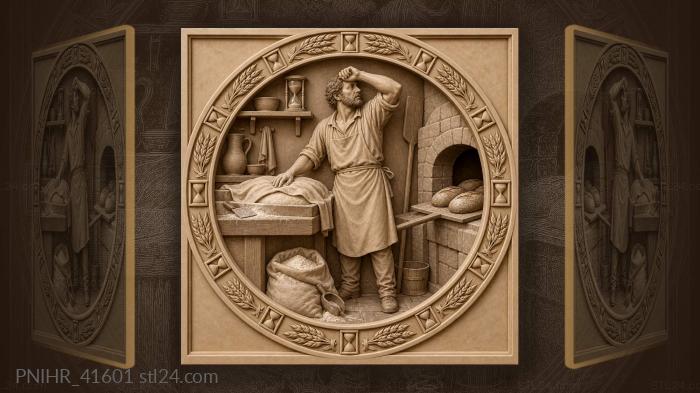 Baker’s moment with time and bread 3d STL model