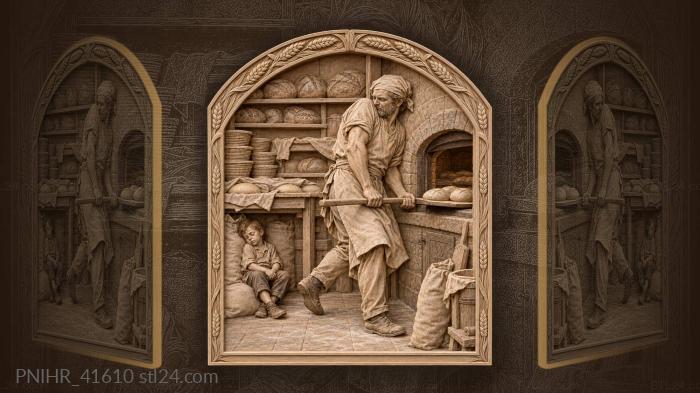 Night baker and sleeping child 3d STL model