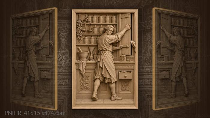 Closing apothecary bars window on customer 3d STL model
