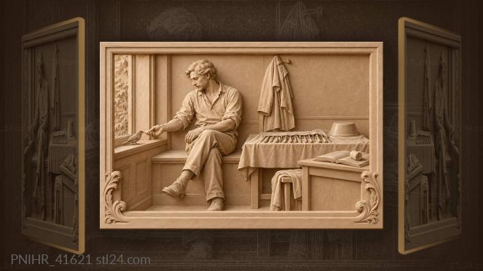 Surgeon rests while his bench stands empty 3d STL model