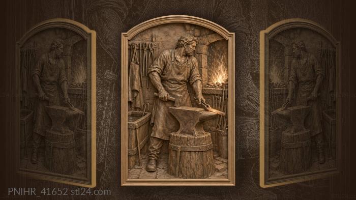 Sooty hands gripping tongs and glowing bar 3d STL model