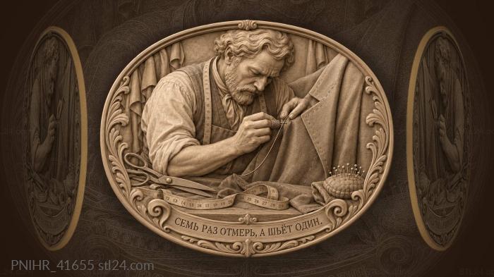 Tailor’s work needle and thread artistry 3d STL model