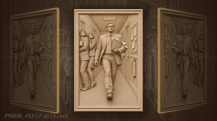 Boss with papers urgent corridor 3d STL model