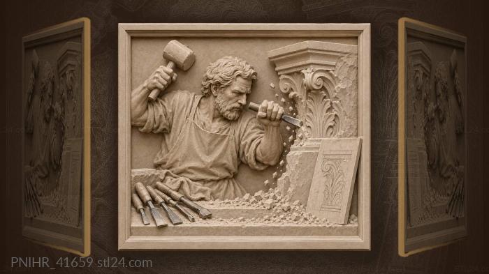 Stone carver’s skill and craftsmanship 3d STL model