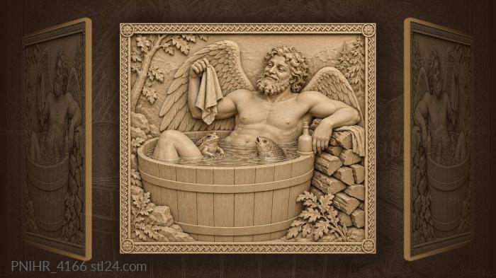 Bathing angel firewood frog bottle 3d STL model