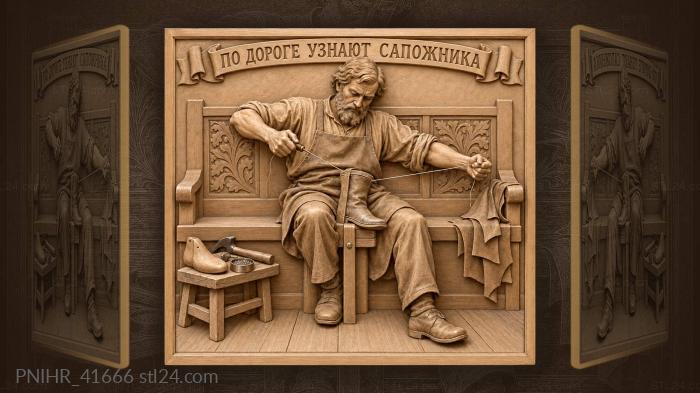 Cobbler pulls threads through boot 3d STL model
