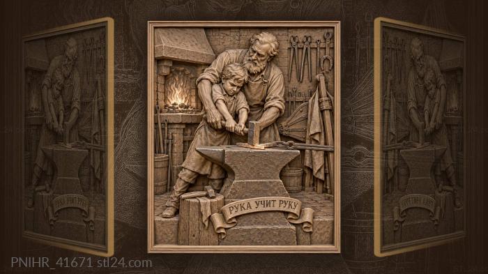 Father and son at the forge 3d STL model