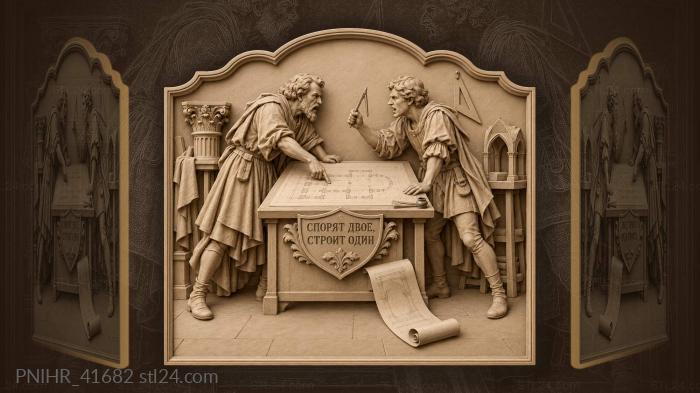 Opponents brandish dividers across plans 3d STL model