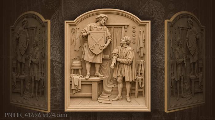 Tailor with shield and client 3d STL model