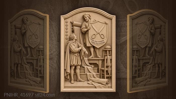 Tailor with shield crossed shears customer 3d STL model