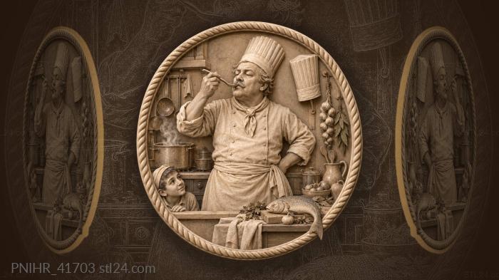 Chef tasting a delicious creation 3d STL model