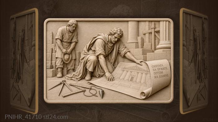 Architect’s design ancient building facade 3d STL model