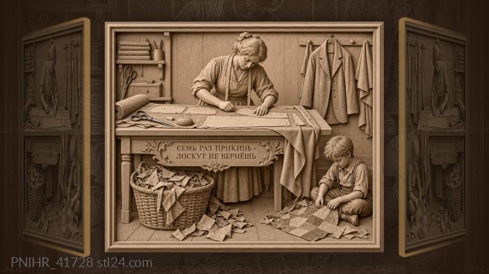 Tailor’s meticulous work with fabric scraps 3d STL model