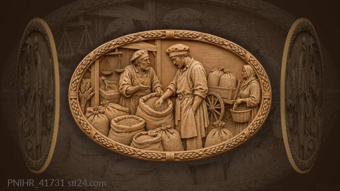 Baker’s morning at the grain market 3d STL model