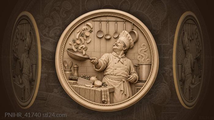 Flying slices crown the chefs skillful toss 3d STL model