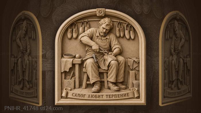 Cobbler at work with shoes 3d STL model