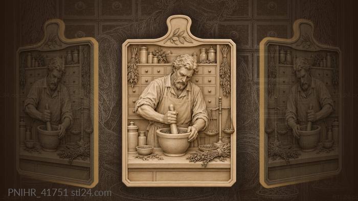 Apothecary grinding herbs ancient remedies 3d STL model