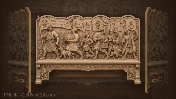 Guild procession ancient city life 3d STL model